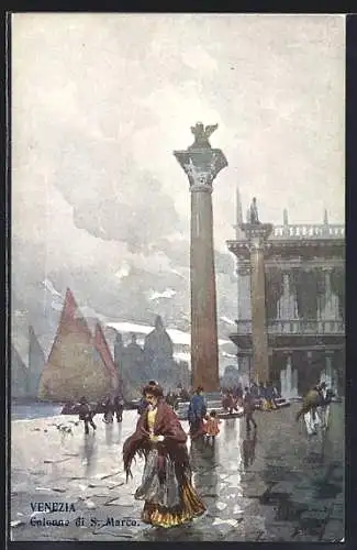 Künstler-AK Venezia, Colonne di S. Marco