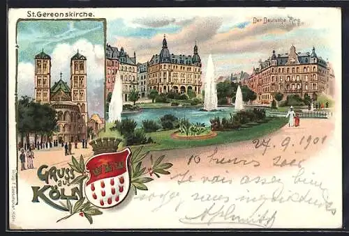 Lithographie Köln-Neustadt, St. Gereonskirche