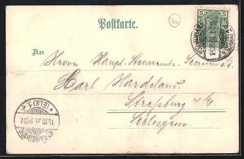 Lithographie St. Johann / Saar, Rathaus