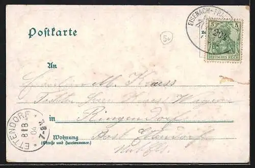 Lithographie Bebra, Bahnhof mit Bahnhofsanlagen, Restaurant Bebra