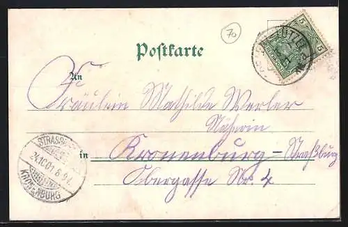 Lithographie Coblenz, Panorama mit Ehrenbreitstein, Provinzial-Denkmal und Castorkirche, Fort Constantin