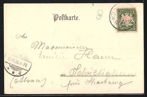 Künstler-AK Theodor Guggenberger: München, Gasthaus Isarlust, Praterinsel