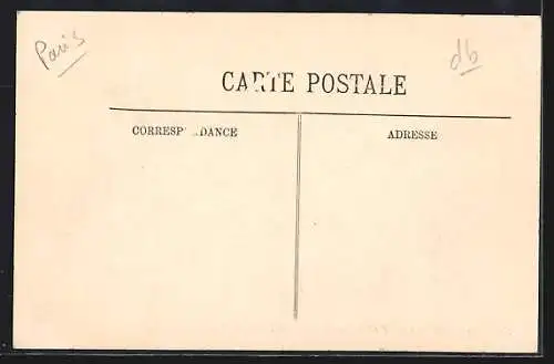 AK Paris, Inondations de 1910, La Rue du Haut-Pavé avec barques et passants