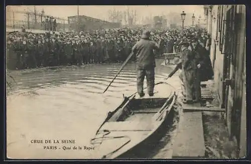 AK Paris, Crue de la Seine au Quai de la Rapée