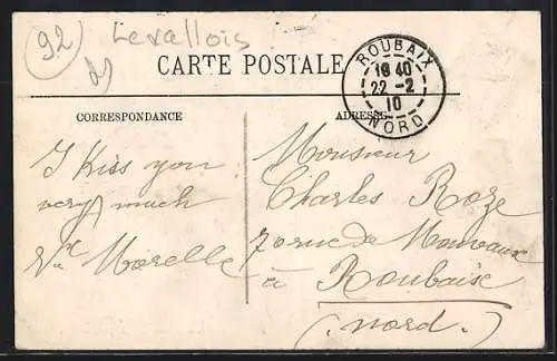AK Levallois-Perret, Inondation de la Seine 1910, radeau Rue Raspail