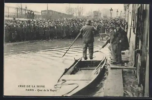AK Paris, Crue de la Seine au Quai de la Rapée