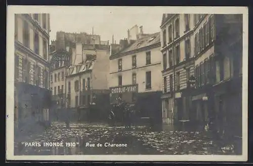 AK Paris, Inondation de 1910, Rue de Charonne inondée