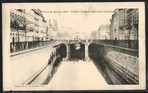 AK Paris, La Crue de Janvier 1910, Ceinture Courcelles-Levallois