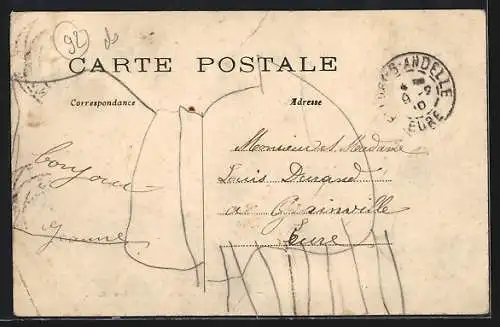 AK Asnières, Le Quai inondé en 1910 avec bateaux pendant les inondations du 22 au 26 janvier