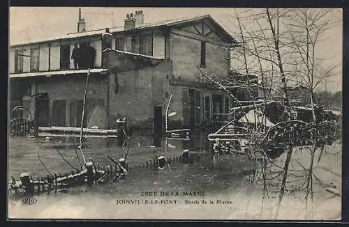AK Joinville-le-Pont, Crue de la Marne, Bords de la Marne