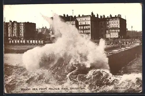 AK Brighton, Rough Sea From Palace Pier