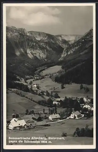 AK Altenberg /Steiermark, Ortsansicht gegen Schneealpe