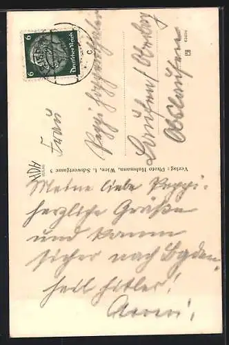 AK Pürgg /Ennstal, Ortsansicht mit Bergpanorama