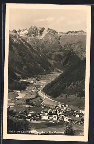 AK Mallnitz in Kärnten, Ortsansicht mit Gamskarlspitze