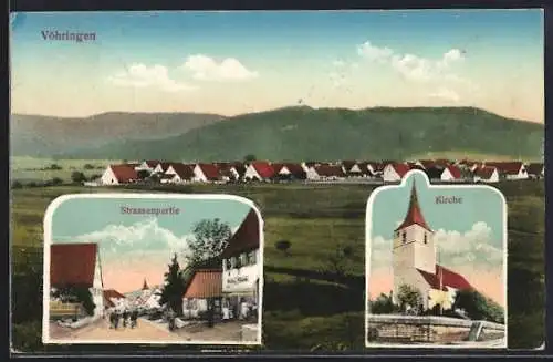AK Vöhringen / Württ., Strassenpartie, Kirche und Totalansicht