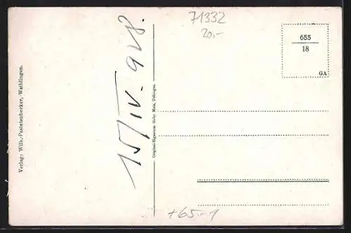 AK Waiblingen, Gasthof zum Bahnhof, Bahnhof, Teilansicht