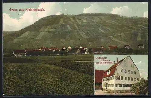 AK Kleinheppach, Gasthaus zum Lamm von G. Kimmich, Totalansicht