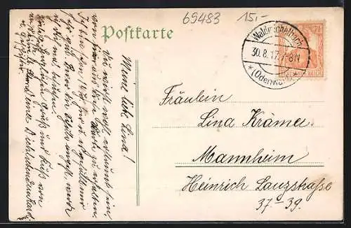 AK Unter-Waldmichelbach, Gasthaus zum Neckartal, Inh. Anton Hertel, Totalansicht