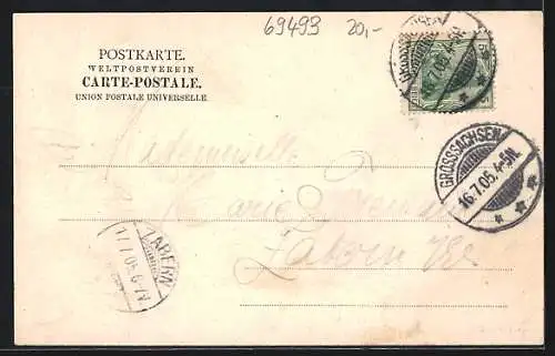 AK Grosssachsen a. d. B., Gasthaus zur goldnen Krone von Otto Epp, Totalansicht