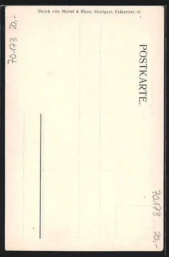 Künstler-AK Stuttgart, Gasthof zur alten Post v. J. Gehringer