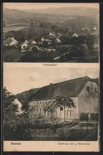 AK Detzeln, Gasthaus von J. Hierholzer, Totalansicht