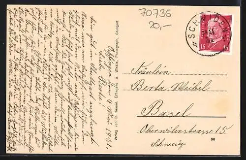 AK Öffingen, Schulhaus und Rathaus mit Strassenpartie, Kirche, Ortsansicht