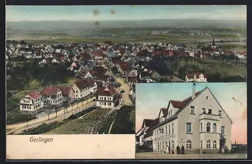 AK Gerlingen / Württ., Gasthaus und Metzgerei v. Ernst Bengel, Totalansicht