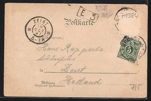 Lithographie Beutelsbach / Remstal, Gasthaus zum Löwen, Privat-Irrenpflegeanstalt Romberg