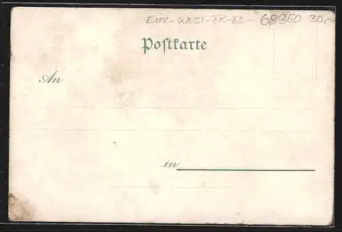 Lithographie Sulz unterm Wald, Restaurant E. North, Bahnhof, Kaiser Friedrich-Strasse, Schloss Petry