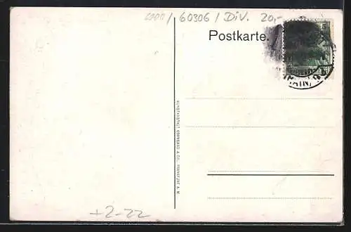 Künstler-AK Frankfurt a. M., Gautag des Verbandes mittlerer Reichs-Post- & Telegraphen-Beamten 1912, Postkutsche
