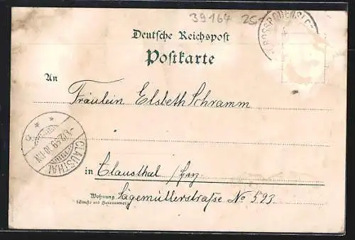 Lithographie Gross Rodensleben, Dorfstrasse, Dorfstrasse und Molkerei, Ortsansicht