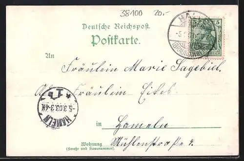 Lithographie Heyen b. Halle i. Br., Gasthaus von Wilh. Pieper, Strassenpartie