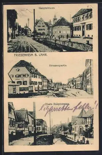 AK Friesenheim b. Lahr, Hauptstrasse, Obere Hauptstrasse, Ortspartie