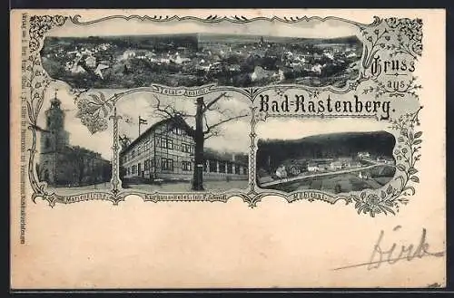 AK Bad Rastenberg, Kurhaus-Hotel, Inh. F. Schmidt, Marienkirche, Totalansicht
