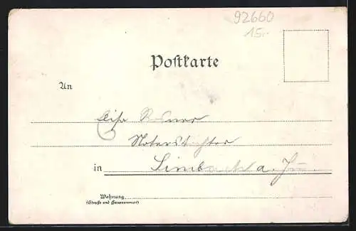 Lithographie Neustadt / Waldnaab, Partien aus der Ober- & Unterstadt, Gesamtansicht