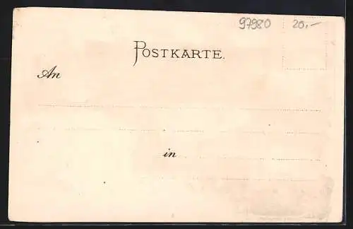 Lithographie Mergentheim, Ortsansicht aus der Vogelschau, Rathaus, Karlsbad