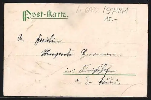 Lithographie Tauberbischofsheim, Totalansicht, Rathaus, Gymnasium