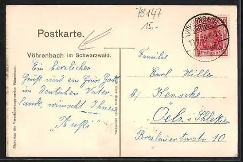 AK Vöhrenbach im Schwarzwald, Partie in der Friedrichstrasse