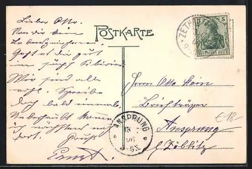 AK Zethau /Dresden, Blick auf die kaiserliche Postagentur