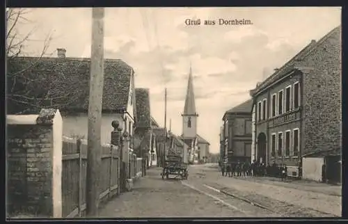 AK Dornheim / Hessen, Gasthaus - Brauerei K. Lerch mit Strassenpartie