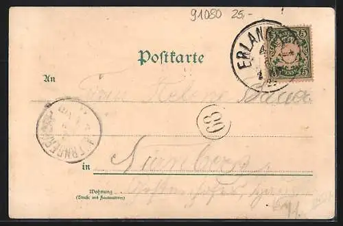 Lithographie Rathsberg, Schloss, Gartenrestaurant, Wildnis