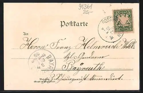 Lithographie Pinzberg, Mariakapelle, Hotel & Terrasse Zametzer
