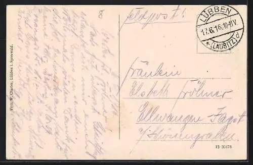 AK Lübben i. Spreewald, Idiotenanstalt und Strassenpartie