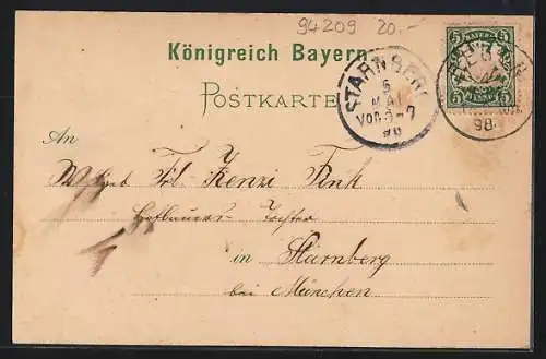 Lithographie Regen, Rittsteig, St. Johann und Totalansicht