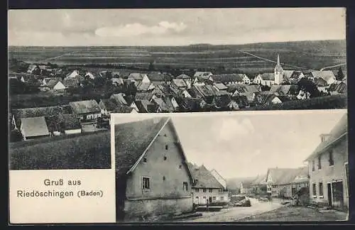 AK Riedöschingen /Baden, Strassenpartie und Totalansicht