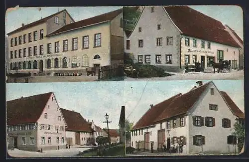 AK Niedereschach, Spezereihandlung, Gasthaus zum Deutschen Kaiser, Uhrenfabrik Villingen