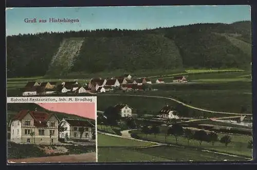 AK Hintschingen, Bahnhof-Restaurant, Inh. M. Brodhag, Totalansicht