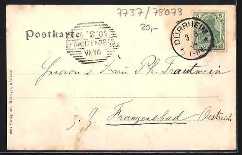 AK Dürrheim, Restaurant von A. Limberger, Verwaltungsgebäude und Siedhaus