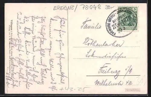 Künstler-AK Villingen / Baden, 25-jähriges Stiftungsfest 1920, Sängerfest
