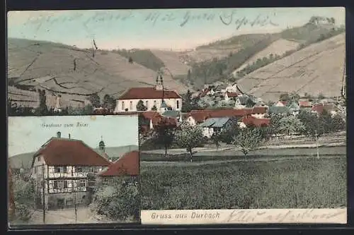 AK Durbach, Gasthaus zum Ritter, Blick auf den Ort